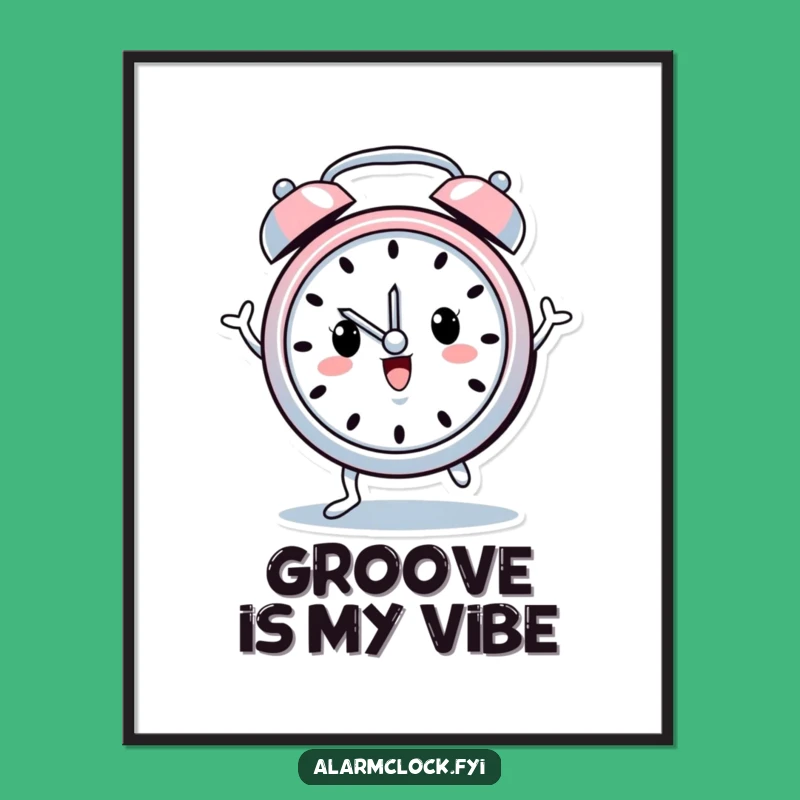 Funny Dancing Alarm Clock Digital Art: Cheerful Decor for Instant Joy Gift