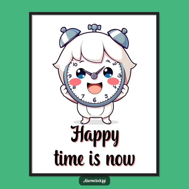 Funny Cheerful Clock Holder Digital Art: Bring Smiles to Your Walls!