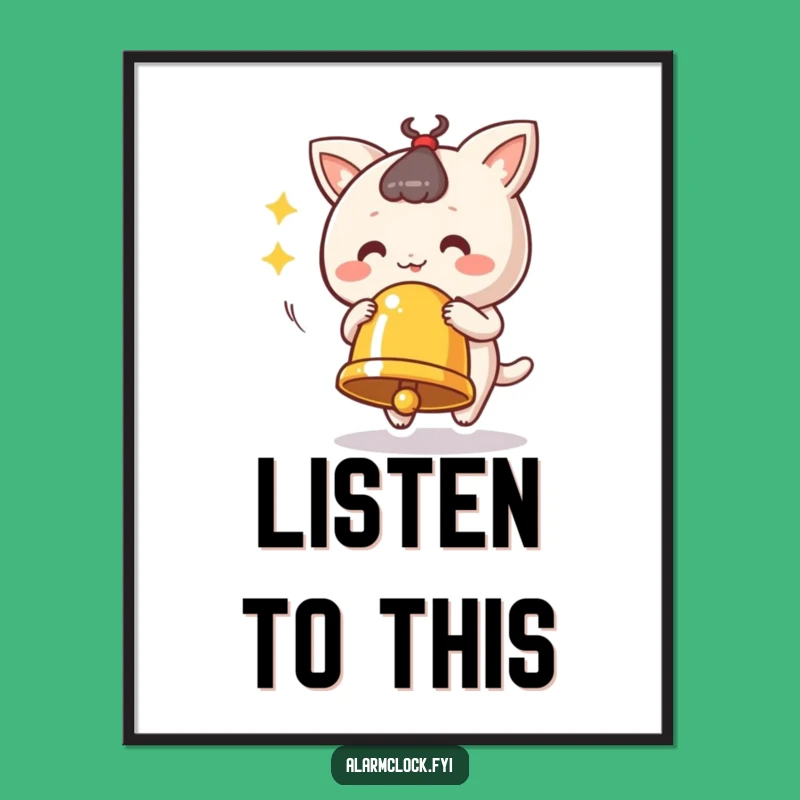 Funny Ringing Bell Digital Print: Joyful Sound Art, Perfect Funny Gift for Cheerful Decor!