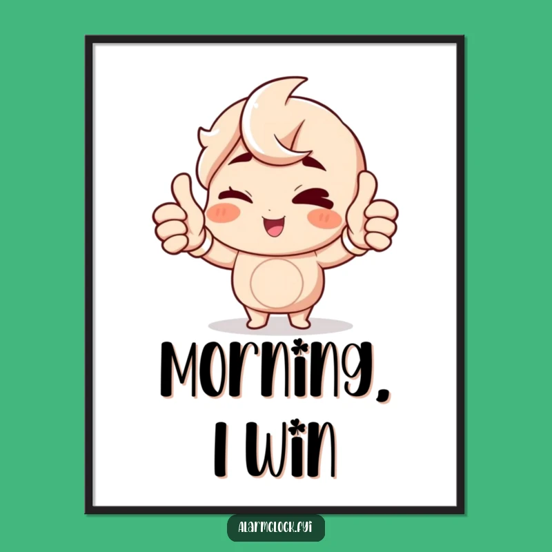 Funny Winking Character Digital Art Print: Humorous Decor for a Bright Start