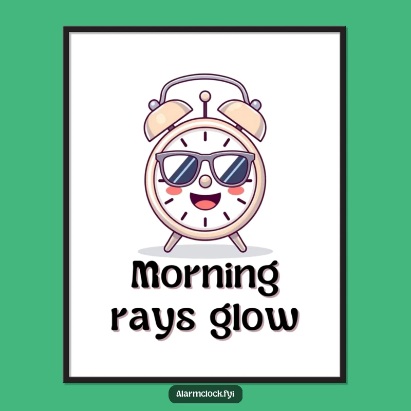 Funny Cheerful Alarm Clock Digital Art: Instant Sunshine for Your Digital Space