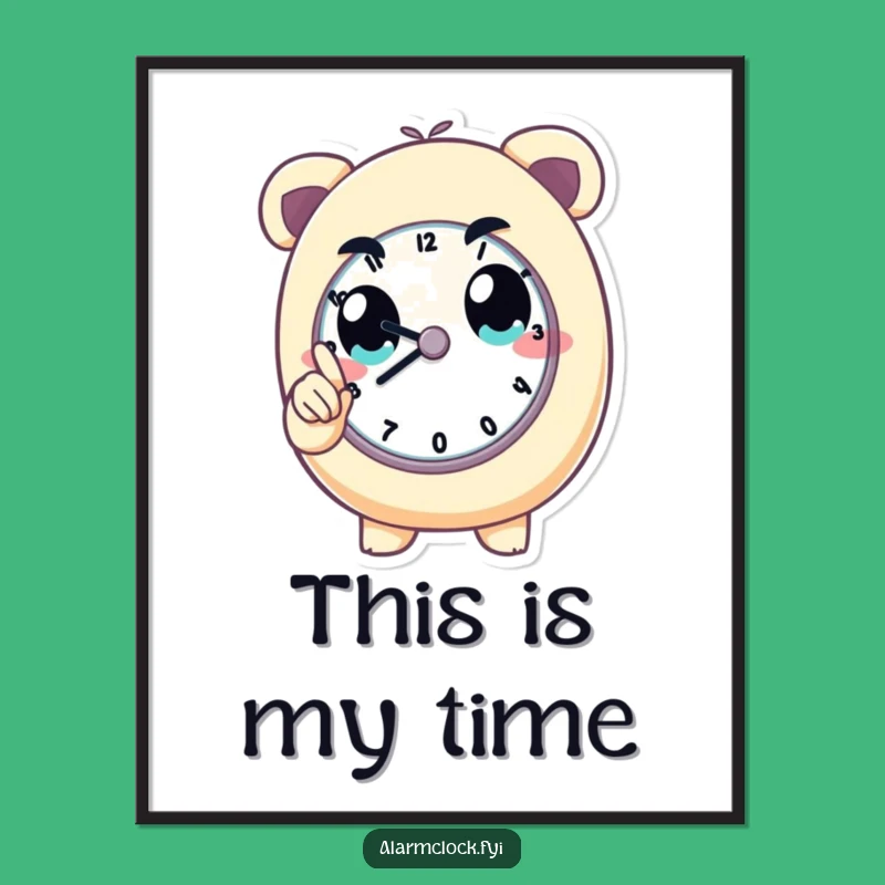 Funny Determined Clock Watcher Digital Art: Motivational Decor for Your Space!