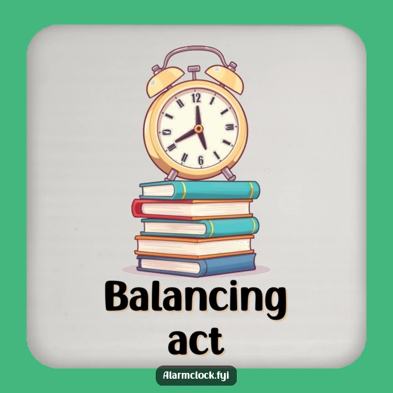 Funny Wobbly Books Alarm Clock Coaster Set: Protect Surfaces with Humor Gift