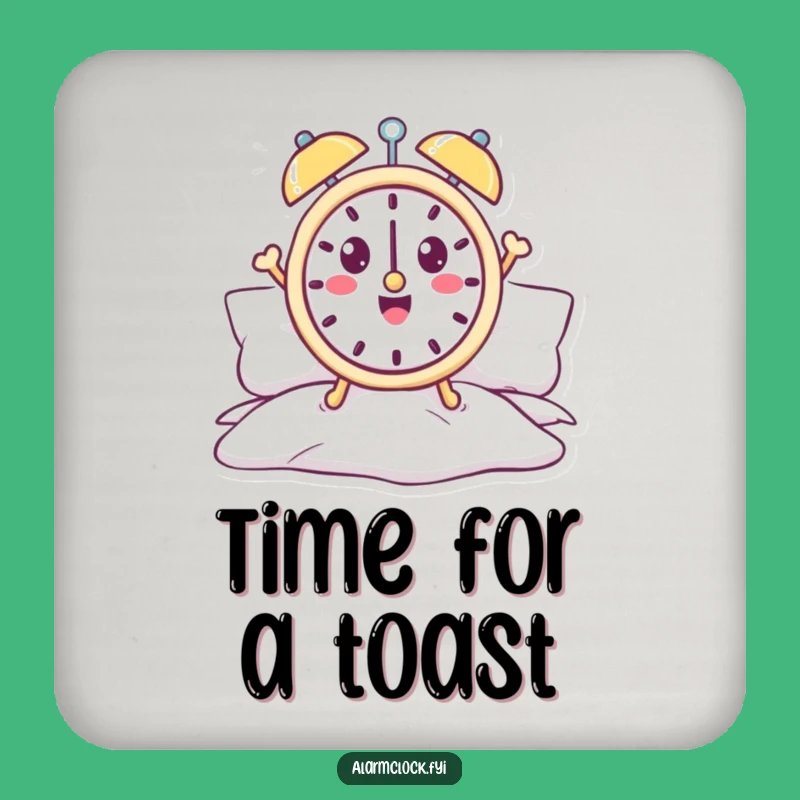 Funny Alarm Clock Coasters - Cheerful Table Protection, Cute Funny Gift Set