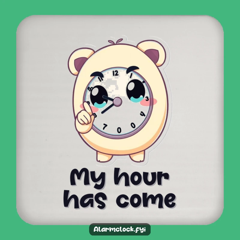 Funny Determined Clock Watcher Coaster: Protect Surfaces with Punctual Style!