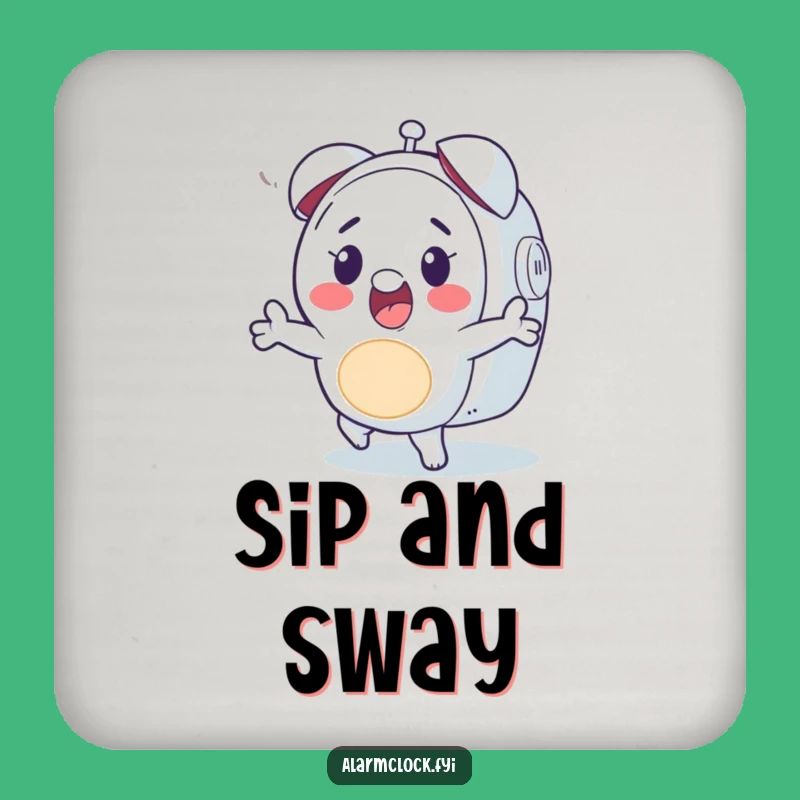 Funny Happy Character Dancing Alarm Coaster, Drink Humorous Gift for Musical Tables