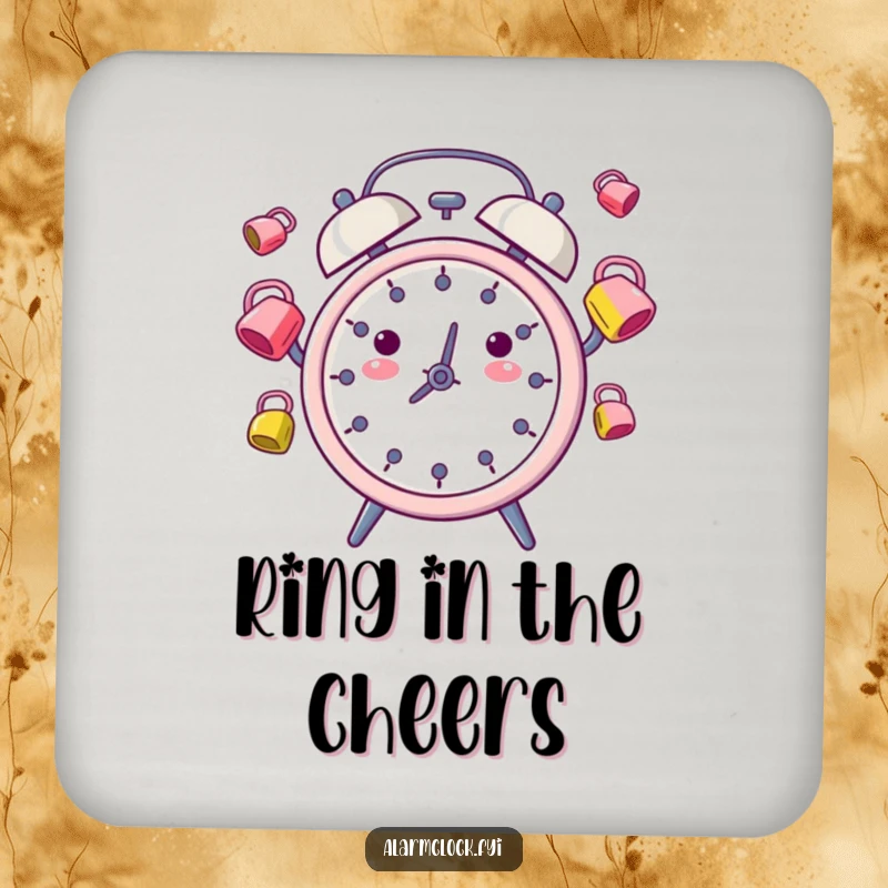 Funny Coaster: An amusing alarm clock juggling tiny bells, adding a splash of humor to any drink.