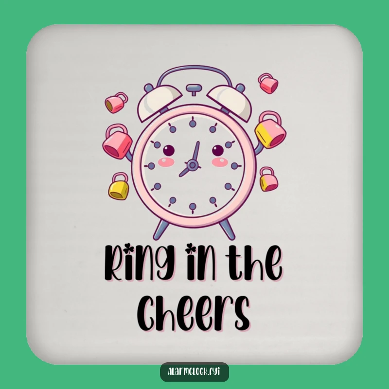 Funny Juggling Alarm Clock Coaster: Protect Surfaces with Playful Morning Humor