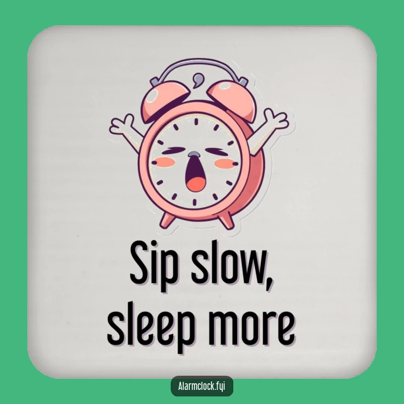 Funny Sleepy Alarm Clock Coaster: Protect Surfaces with Lazy Morning Charm