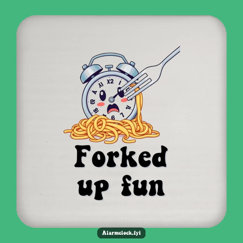 Funny Spaghetti Clock Coaster Set: Protect Surfaces from Breakfast Chaos Gift