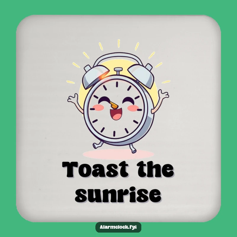 Funny Sunrise Clock Coaster, Dancing Decor, Protective Humorous Gift