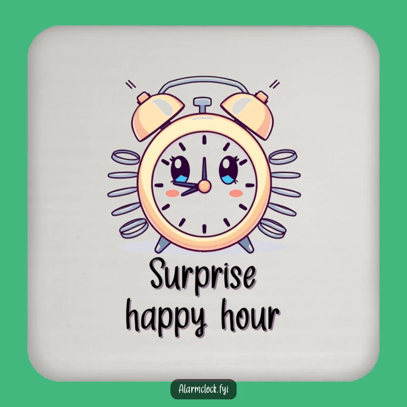 Funny Surprise Alarm Clock Springs Coasters - Set of Hilarious 'Boing!' Protectors