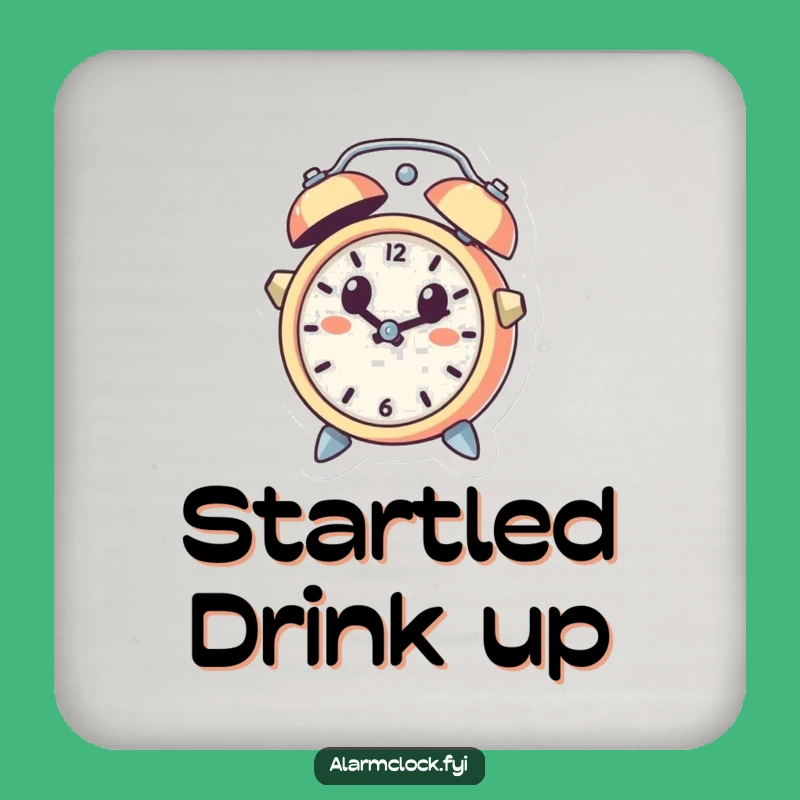 Funny Surprise Clock Coaster, Cute Leaping Character Decor, Protective Humorous Gift