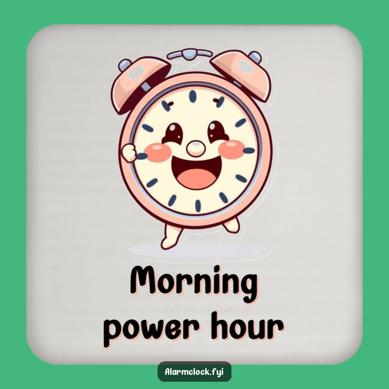 Funny Wake-Up Reminder Coaster: Character vs. Alarm, Quirky Funny Gift