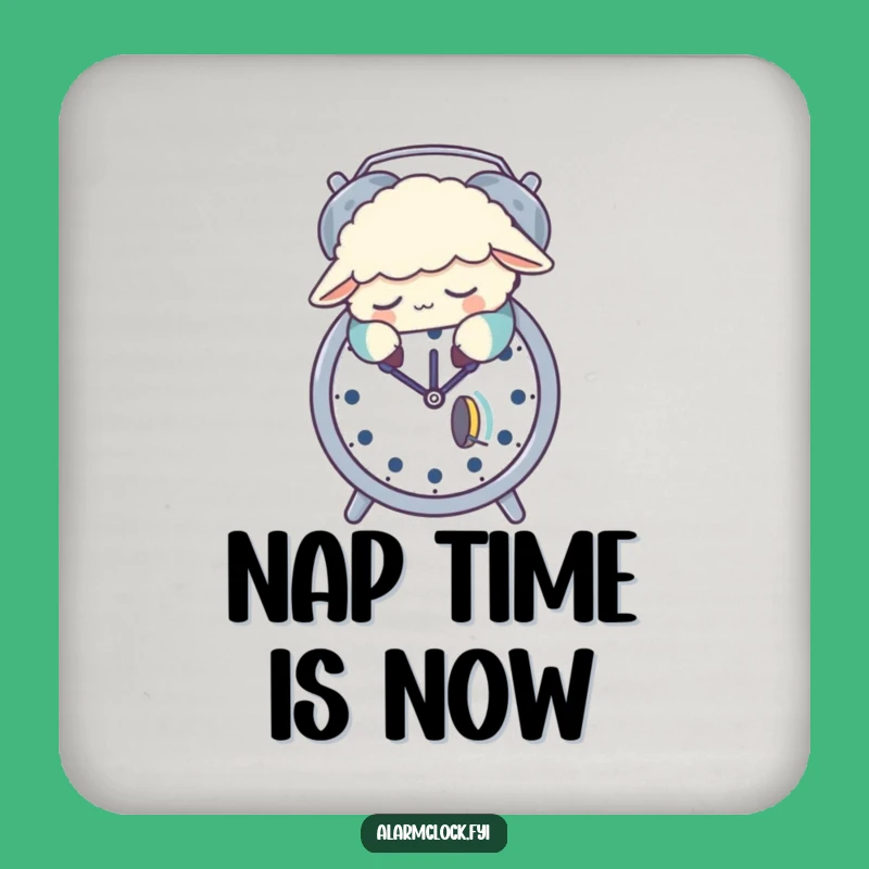 Funny Sleepy Sheep Pajama Alarm Clock Coaster: Hilarious Surface Protection