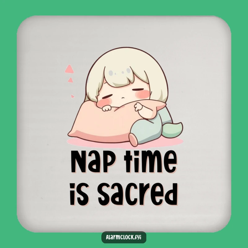 Funny Drink Coaster: Contented Snoozing Character, Protect Surfaces with Humor