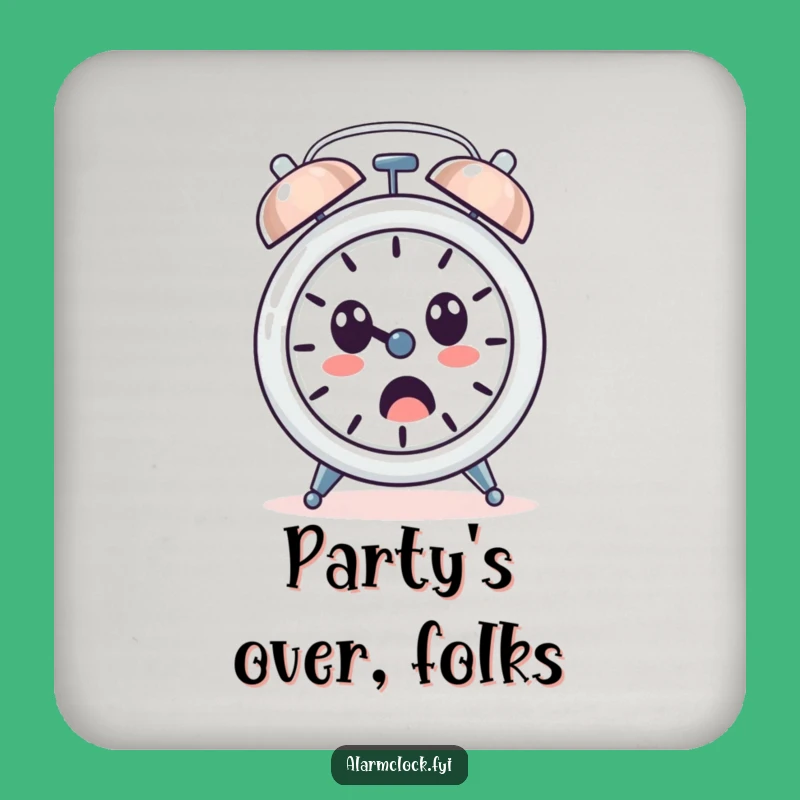 Funny Surprised Alarm Clock Coaster - Loud Ringing Shocked Face Protection