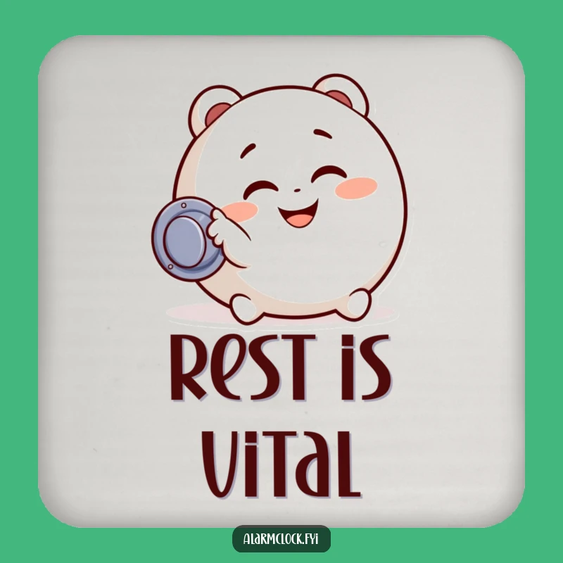 Funny Snooze Button Character Coaster - Hilarious Drink Accessory Gift