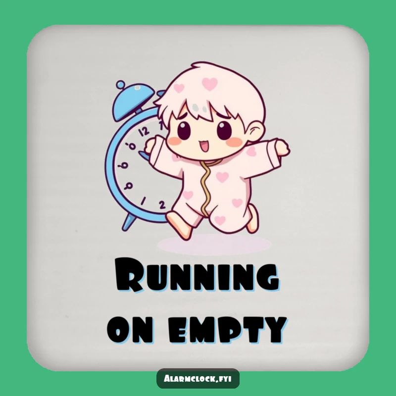 Funny Running Alarm Coaster - Pajama Character Drink Accessory Gift