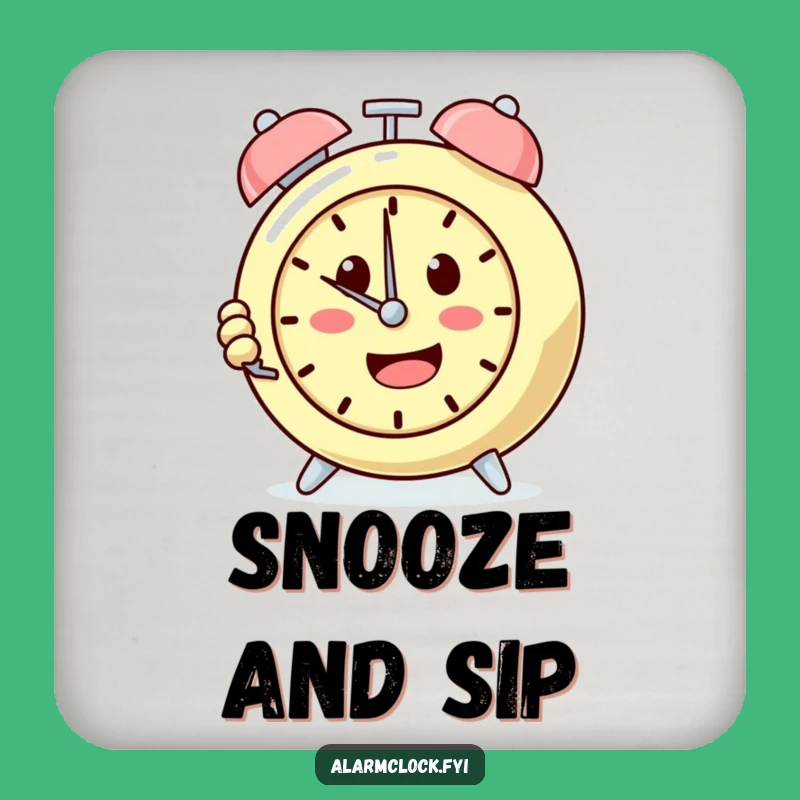 Funny Snooze Button Alarm Clock Coasters: Determined Protection for Lazy Surfaces Gift