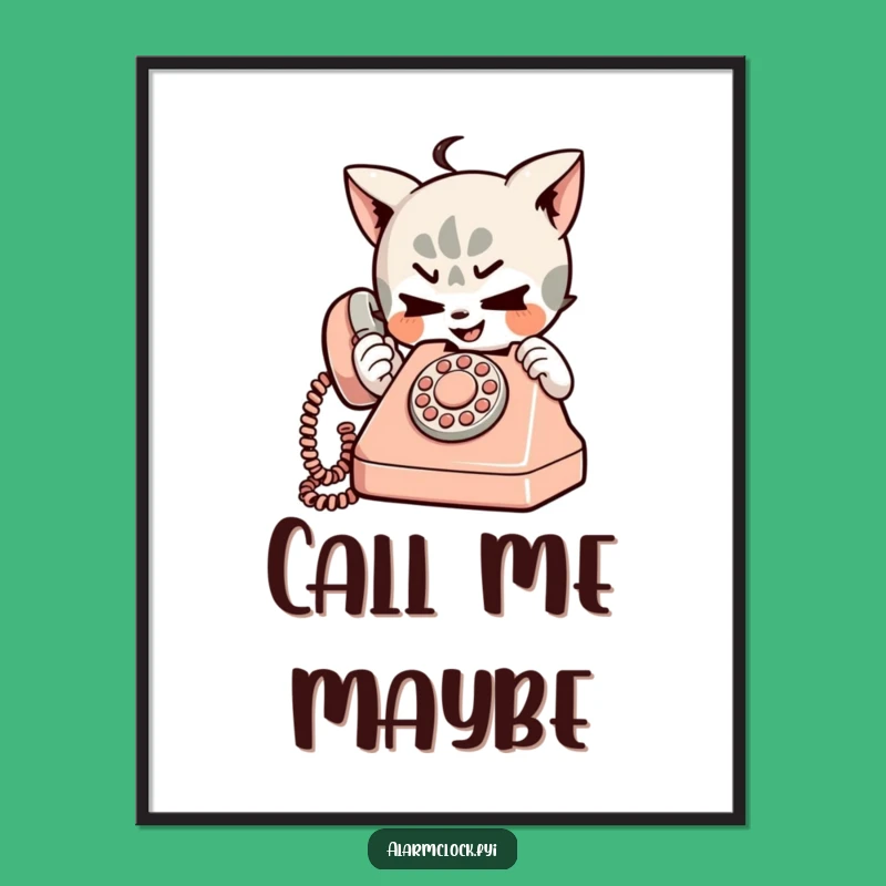Funny Mischievous Character Poster - Playful Retro Phone Art Print!