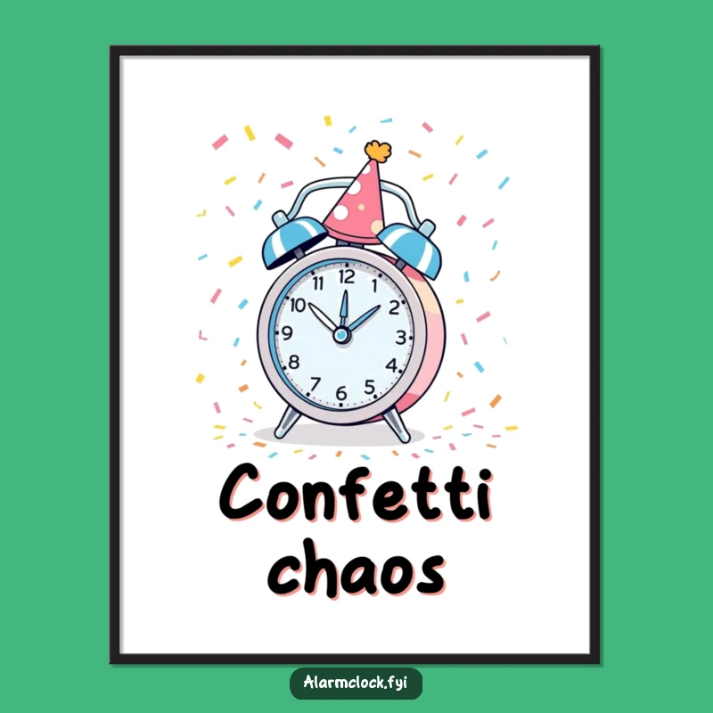 Funny Party Alarm Clock Poster: Bring the Party Home Gift