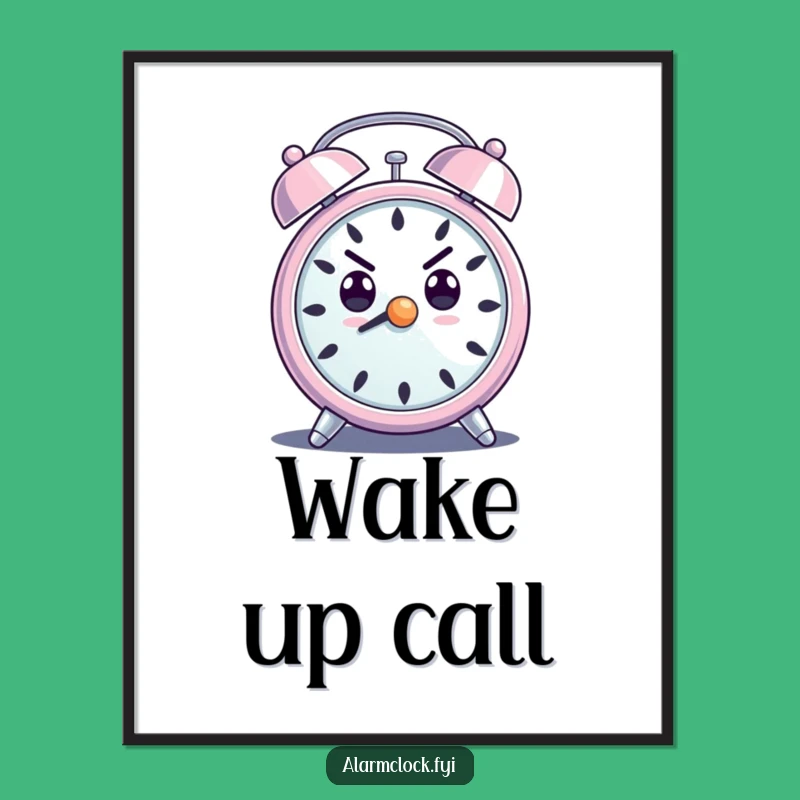 Funny Determined Alarm Clock Poster - Loud Ringing Motivational Decor