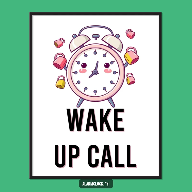 Funny Juggling Alarm Clock Poster: Brighten Your Space with Whimsical Morning Art
