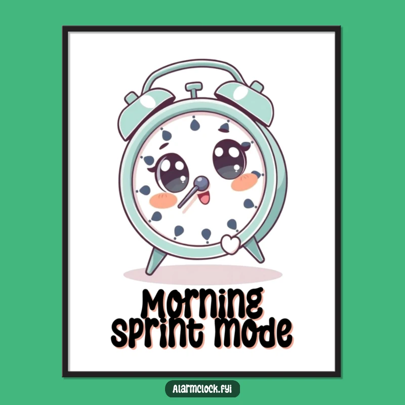 Funny Jump Aweigh Alarm Clock Poster: Hilarious Art for a Joyful Room!