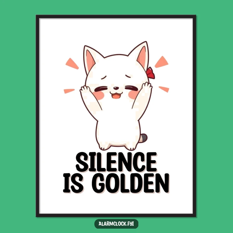 Funny Loud Alarm Character Poster - Whimsical Hilarious Wall Art Gift