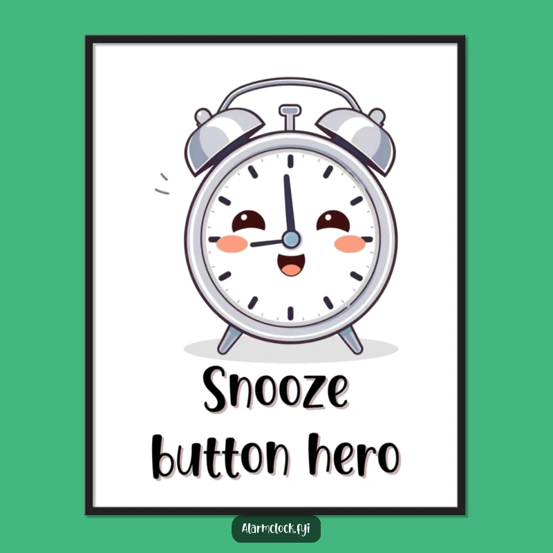 Funny Relief Clock Poster: Morning Victory Wall Art, Hilarious Decor for Sleep Lovers