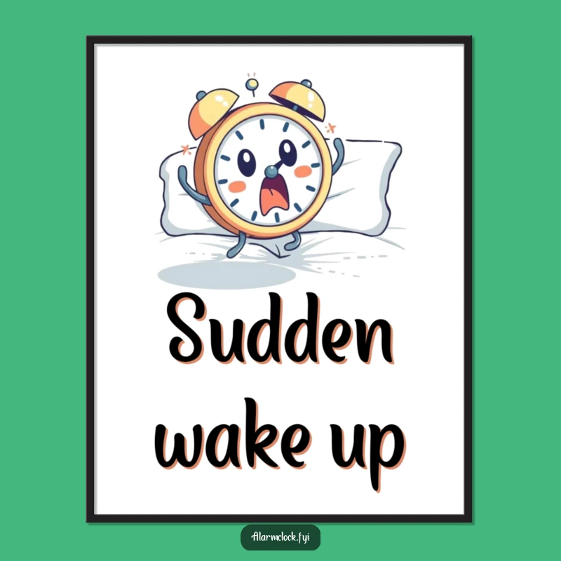 Funny Startled Alarm Clock Poster: Dramatic Morning Art for Your Walls Gift