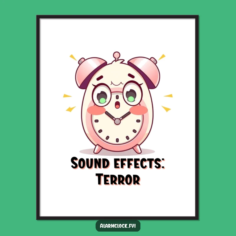 Funny Startled Alarm Poster - Wide-Eyed Character Wall Art Gift