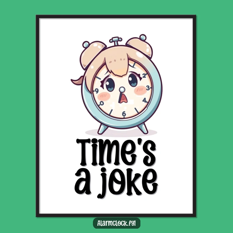 Funny Startled Clock Poster: Hilarious Wall Art for Time Management Woes