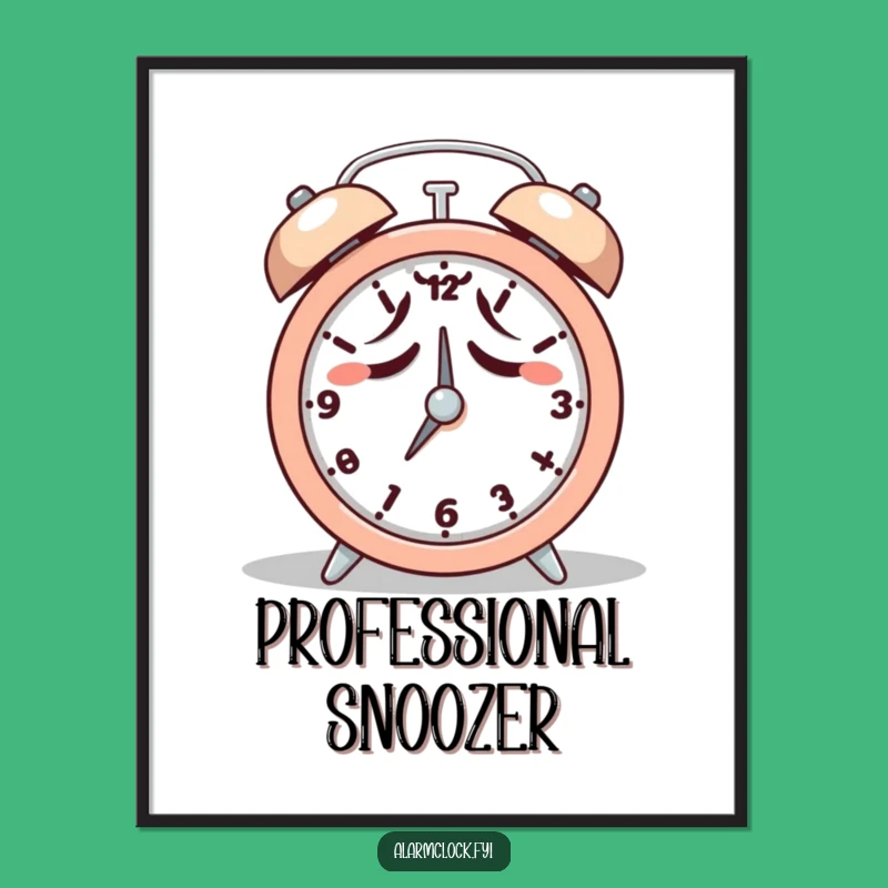 Funny Tired Snooze Poster: Relatable Morning Struggle Wall Art