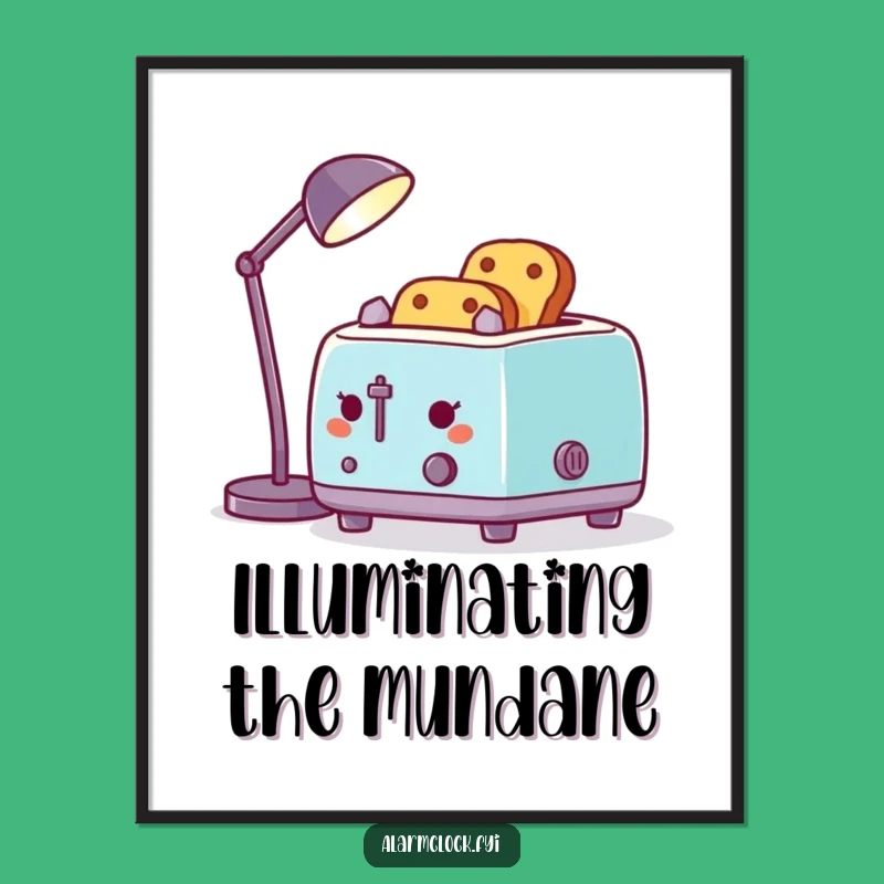 Funny Toaster Desk Lamp Toast Poster: Hilarious Wall Art & Unique Gift