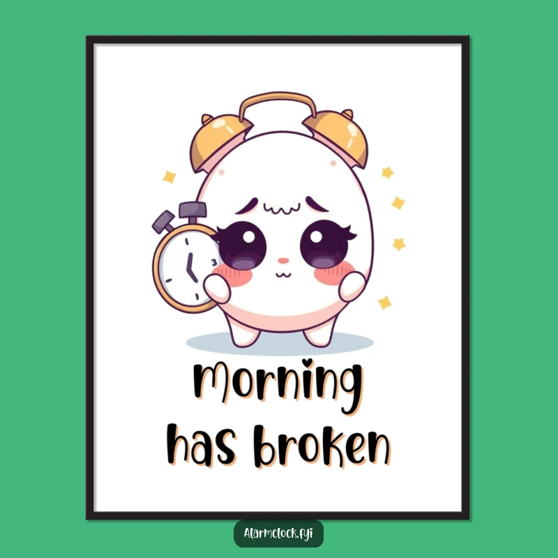 Funny Sleepy Surprise Poster: Startled Character Art, Hilarious Funny Gift