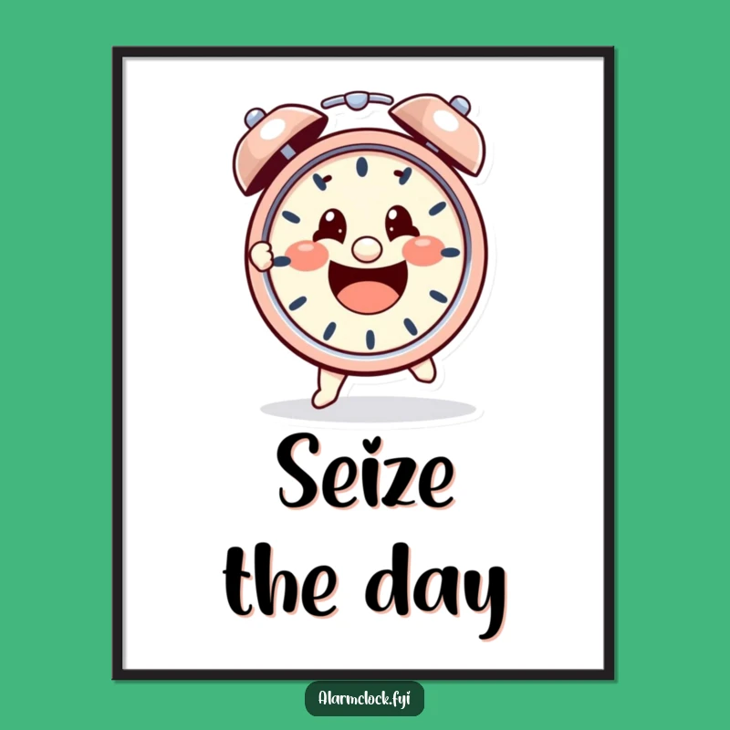 Funny Wake-Up Call Poster: Character vs. Alarm, Hilarious Funny Gift Art