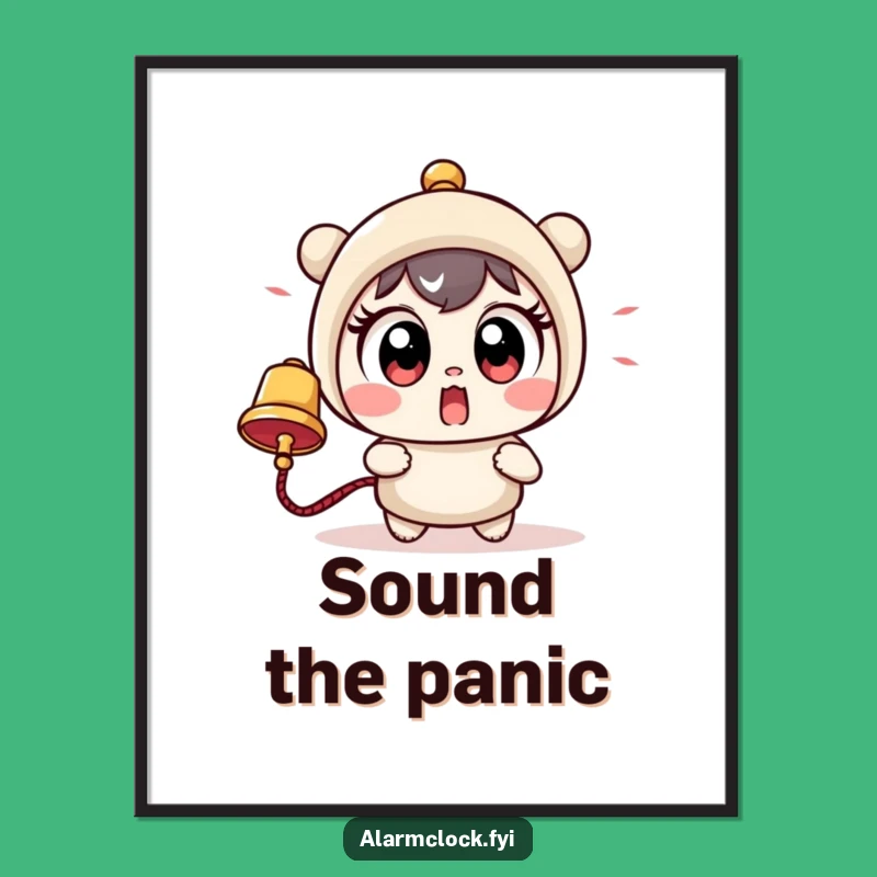 Funny Startled Character Poster - Hilarious Big Eyes Bell Art Print!