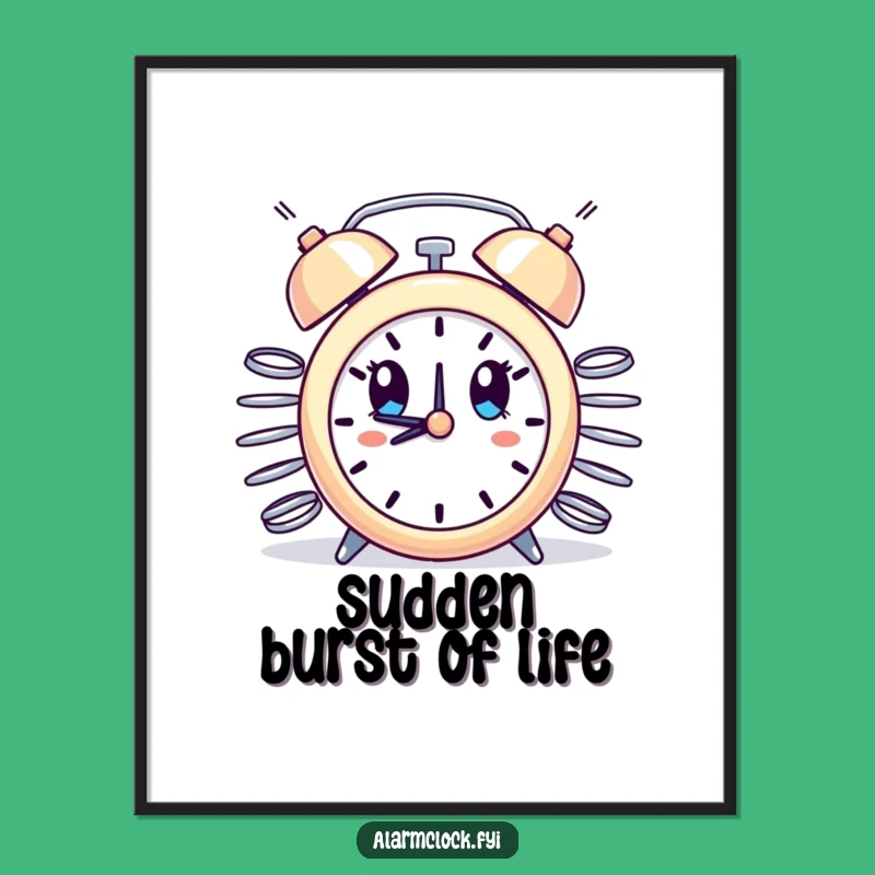 Funny Surprise Alarm Clock Springs Poster - Hilarious Wall Art for Shocking Decor
