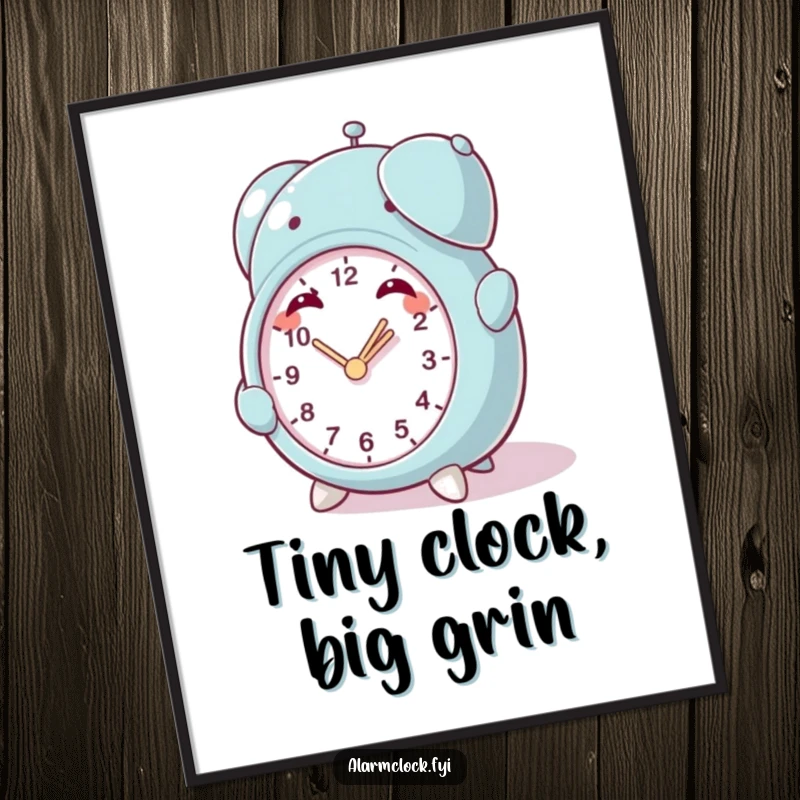 Funny Mischief Clock Poster: A mischievous character winding a small alarm clock, symbolizing playful planning and humor.