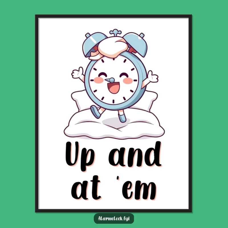 Funny Wall Art Poster: Cheerful Character's Energized Jump, Lively and Funny Home Decor Gift