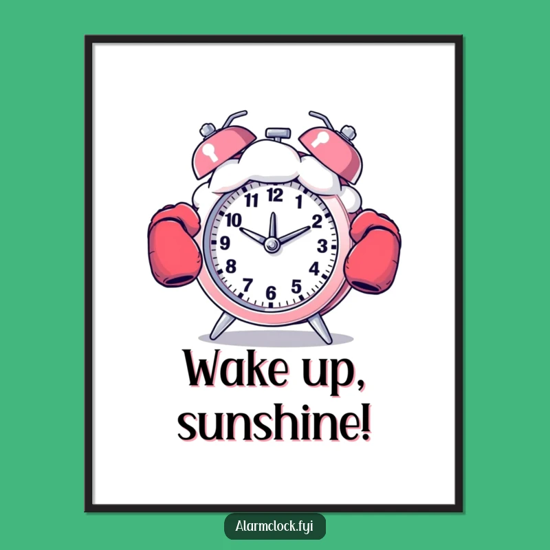 Funny Boxing Cloud Punch Poster: Hilarious Alarm Clock Art Gift