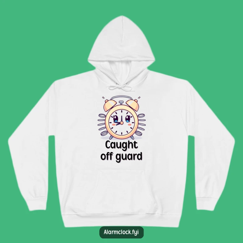 Funny Surprise Alarm Clock Springs Hoodie - Cozy and Hilarious 'Caught Off Guard' Gift