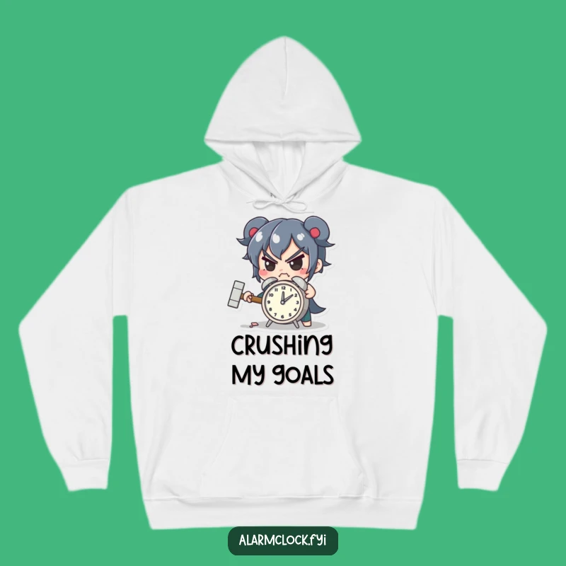 Funny Smashing Alarm Hoodie - Determined Character Sweatshirt Gift