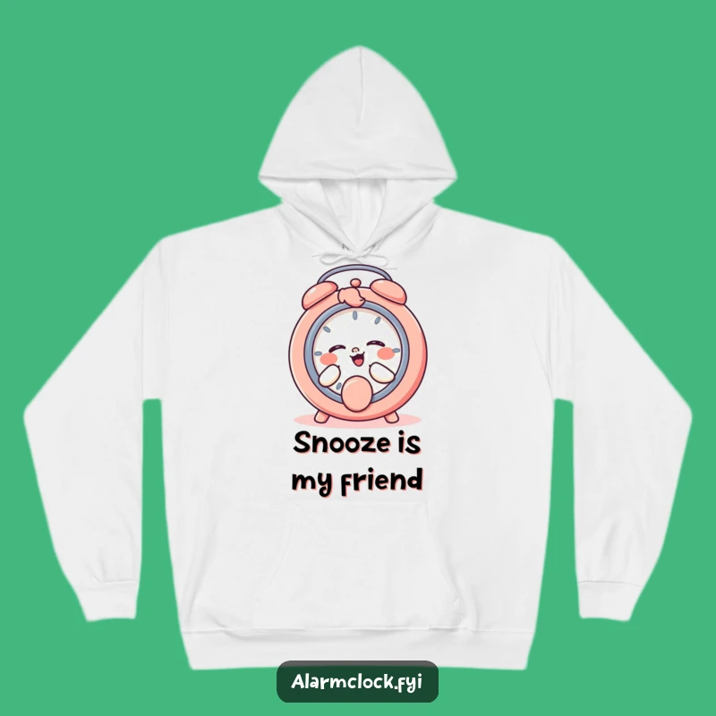 Funny Giggling Character Snooze Button Hoodie, Cozy Humorous Gift for Nappers