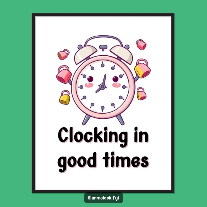 Funny Free Printable Wall Art: Juggling Alarm Clock, Whimsical Home Decor