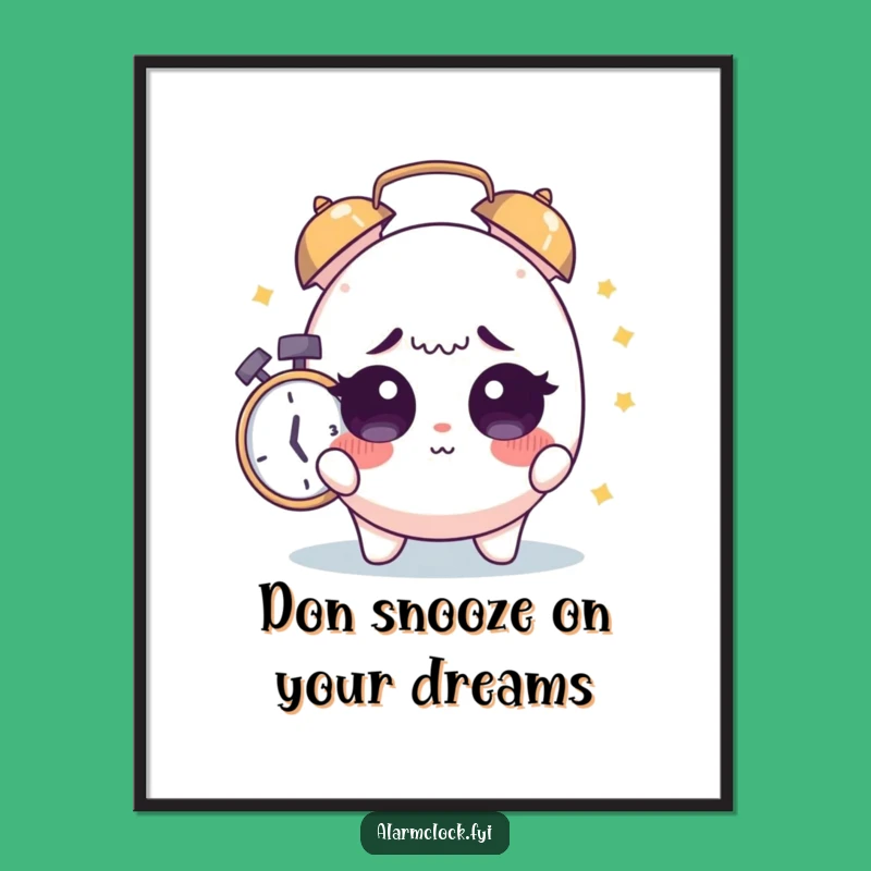 Free Printable Alarm Clock Wall Art: Funny Startled Character Downloadable Decor