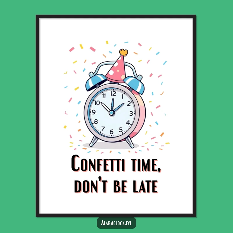 Free Printable Party Clock Art - Festive Confetti Downloadable Wall Decor