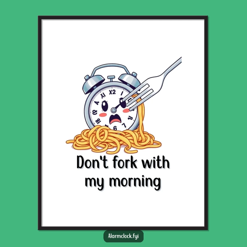 Free Printable Spaghetti Clock Art - Hilarious Dinner Escape Downloadable Decor